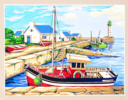 Canevas antique Le petit port 40x50cm