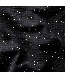 TISSU GLIT DOUBLE GAZE PAILLETE OR de 140 cm de largeur Noir/or Noir vendu par 50 cm