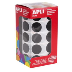 Apli Agipa - Gommettes rouleau Rond Ø 20 mm noir x 1 770
