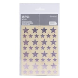 Apli Agipa - Gommettes étoile 12 et 20 mm Holographique rose x 120