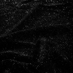 Tissu Velours ras Lurex Nova  paillettes Argentées sur fond Noir