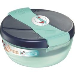 Grand bol déjeuner - Boîte à déjeuner - Lunch box - Bento - 3 compartiments - Bleu