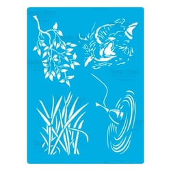 Pochoir plastique souple réutilisable 18,5 x 14,5 cm Fabrika Decoru PECHE JONC 360