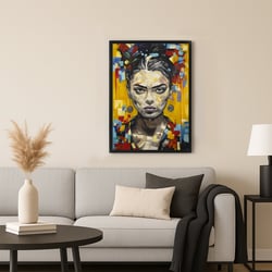 Affiche déco portrait de célébrité — Frida — Art mural contemporain — Calbarracin — 70 x 50 cm
