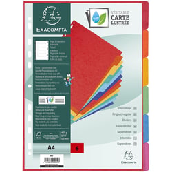Intercalaires A4 - 6 Positions - Carte Lustrée 400G - Exacompta