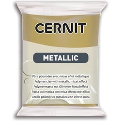 Pâte polymère - Opaque - A cuire - Pâte à modeler - Or antique - Bloc de 56g - Cernit - Metallic