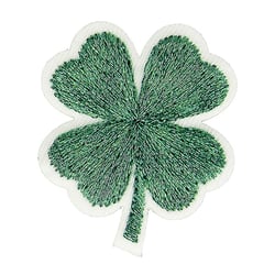 Lot de 3 écussons thermocollants trèfle lurex vert 3cm x 2,5cm