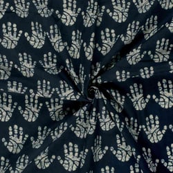 Tissu Voile de coton Batik tribal Divers sur fond Bleu indigo
