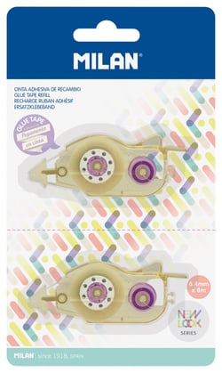 Blister 2 recharges pour roller de colle 8,4 mm x 8 mm série New Look