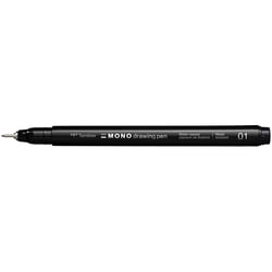 Lot de 4 feutres fins - TOMBOW - MONO drawing pen - Pointe métallique 0,25 mm - Noir