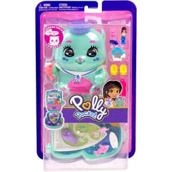 Coffret polly pocket chaton : croisière du chaton + 1 figurine + 2 animaux + 10 accessoires - mattel - jcr37 - poupée