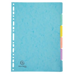 Intercalaires carte lustrée 400g/m2 Aquarel 6 positions - A4 - Couleurs assorties - x 25 - Exacompta