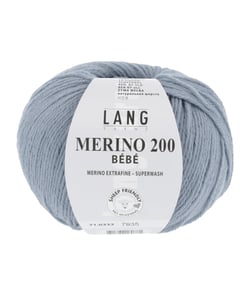 Pelote de laine à tricoter pour layette MERINO 200 BEBE - Lang Yarns 333 Bleu