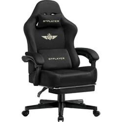 Chaise gaming - GTPLAYER - Tissu respirant noir repose-pieds dossier 90-150°
