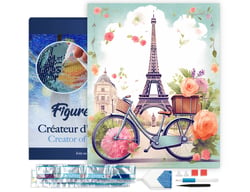 Diamond Painting Broderie Diamant Figured’Art 40x50cm toile tendue sur châssis en bois - diamants carrés - Paris en fleurs