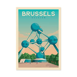 Affiche 30x40 cm - Brussels - Olahoop Travel Posters