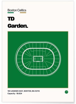 Affiche TD Garden - Boston Celtics | A3 : 29,7x42cm