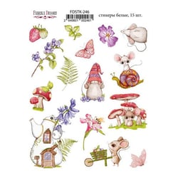 Planche de stickers couleur embelissement Fabrika Decoru HAPPY MOUSE DAY 246