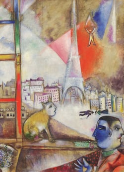 Puzzle 1000 pièces - Marc Chagall - Paris par la Fenêtre (détail) - Eurographics