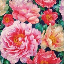 Lot de 4 serviettes en papier découpage collage 33 cm FLEUR ROSE ORANGE F 6052