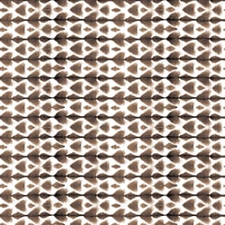 Tissu Bengaline imprimé Motifs marrons sur fond Blanc