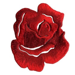 Lot de 3 écussons thermocollants Rose rouge vif 4cmx5cm