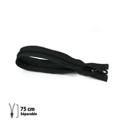 Fermeture éclair Z54 - moulée 6mm Séparable - 75 cm