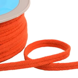 Double cordon fils 10mm orange bengale au mètre