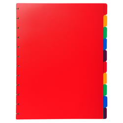 Intercalaires polypropylènes couleurs 10 positions pour porte-vues à anneaux - Couleurs assorties - x 10 - Exacompta