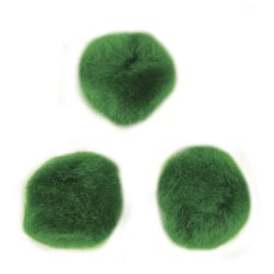 Pompons, vert, 15 mm, 60 pces