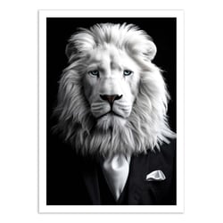 Affiche 50x70 cm - White Lion Wild Suits - Philippe Hugonnard