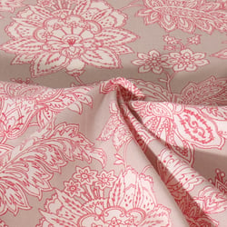 Tissu Coton enduit Sharma fleuris sur fond Gris