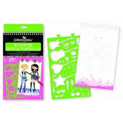 Carnet a dessin avec 50 pochoirs rock-star - 6490610a - fashion angels