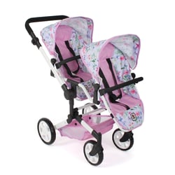 Poussette double pour poupées Linus Duo Flowers