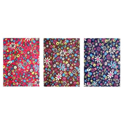 Tissu adhésif coupons fleurs F 15x20 cm 3 pièces