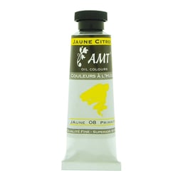 Peinture à l'huile fine en tube jaune citron 45ml - Amt