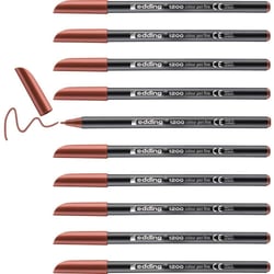 Lot de 10 feutres de coloriage pointe balle 1 mm - EDDING - Marron - 1200