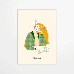 Carte postale - Marine Laurent - Taureau - 14,8 x 10,5 cm - Made in France