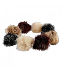 Assortiment de 8 POMPONS fausse fourrure diam. 120 mm - Prym 0901 Multicolore