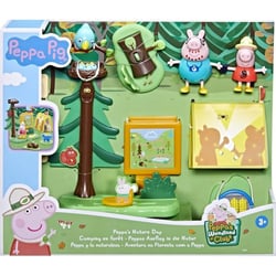 Peppa le cochon fait du camping en foret - 6 pieces + 2 figurines peppa pig - mini univers