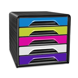 Bloc de classement 5 tiroirs standards Smoove Noir et multicolore vif - CEP
