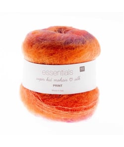Pelote ESSENTIALS SUPER KID MOHAIR LOVES SILK PRINT 50 gr - Rico Design 05 Orange