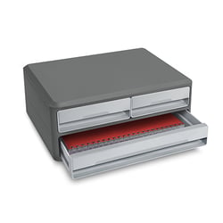 Module organisateur bureau Support d'écran 2 petits + 1 grand tiroirs MoovUp Gris - CEP