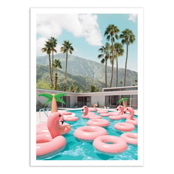 Affiche 50x70 cm - Flamingo pool party - Gal Design