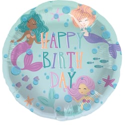 Ballon Aluminium à plat Mermaid Magic - Ø45 cm
