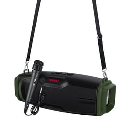 Enceinte Bluetooth Portable 5.0 Avec Micro Pour Karaoké Extérieur Puissance 10W Autonomie 4H Vert YONIS