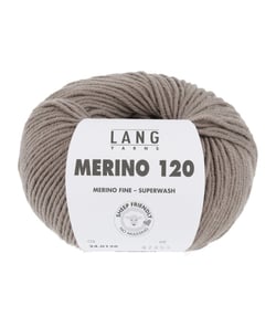 Pelote de laine à tricoter MERINO 120 - Lang Yarns Marron (126)