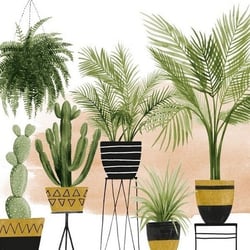 Lot de 4 serviettes en papier découpage collage 33 cm PLANTE INTERIEUR N 403