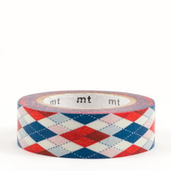 Masking tape - losange rouge (argyle red) - 7 m x 15mm
