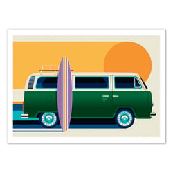 Affiche 30x40 cm - Vintage Camping van - Bo Lundberg